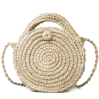 circle messenger bag travel totes rattan summer bags ladies handbag women shoulder bags straw knitting beach bag female