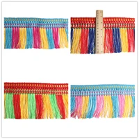 10 metros 12cm long colorful lace fringe trim polyester tassel fringe trimming diy latin dress stage accessories lace ribbon
