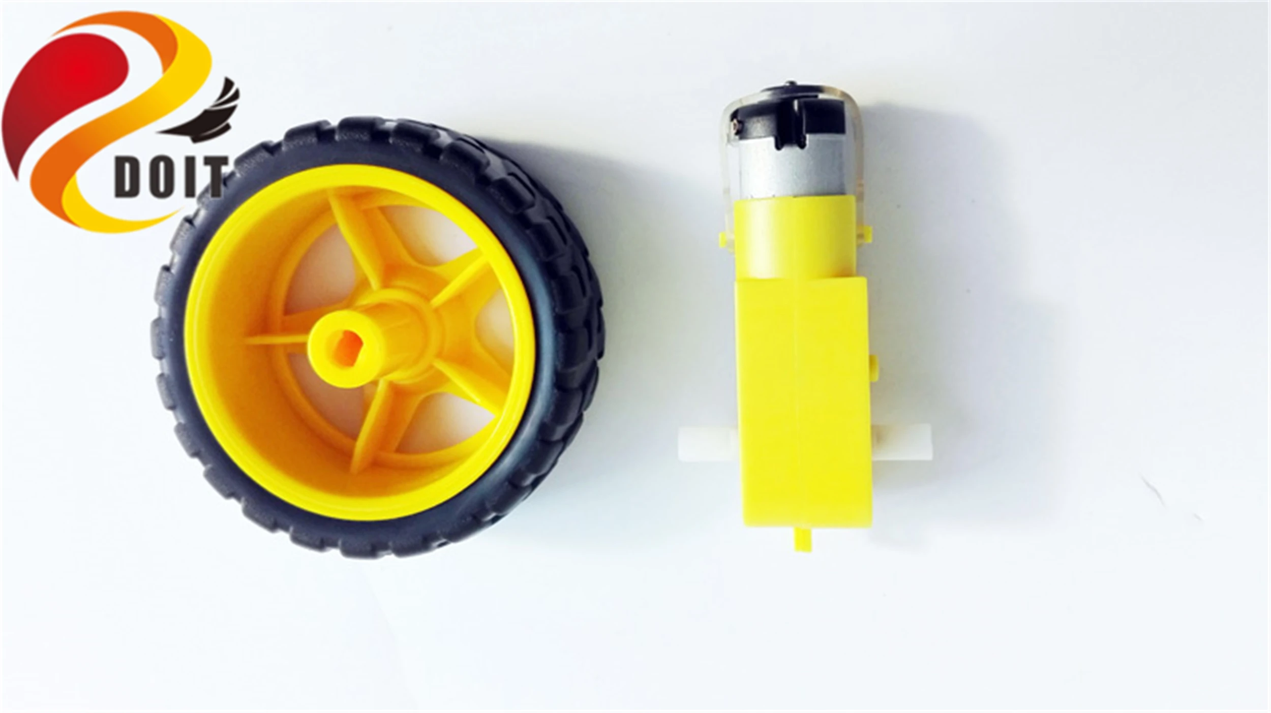 SZDOIT 65 мм пластиковое колесо шины с TT DC мотор комплект для RC робот детали ходовой