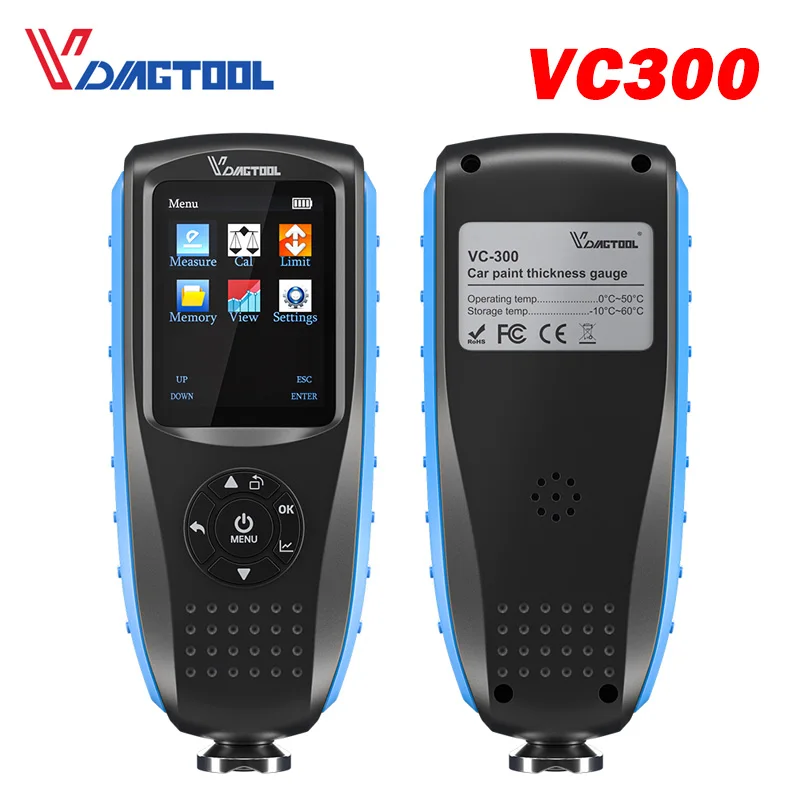 

Vdiagtool Vc300 Car Thickness Gauge Paint Coating Vc200 Car Paint Tester with Lcd Backlight Measuring Fe/nfe Car Accessories