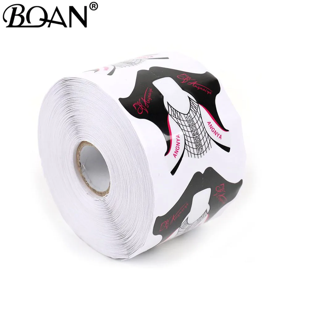 

BQAN 500pcs Professional Alloy Gray Nail Form Tips Nail Art Guide Extension French DIY Tool Acrylic UV Gel Nail Art Tools