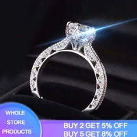 yanhui sparkling female promise ring 925 sterling silver 1ct zircon wedding band rings for women bridal statement party jewelry