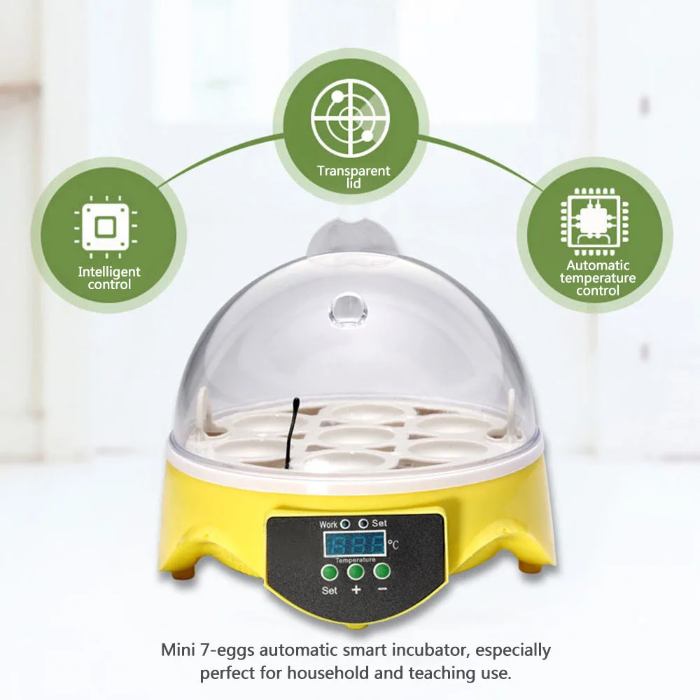 Мини 7 инкубатор для яиц птицы Брудер цифровой температуры курицы утки