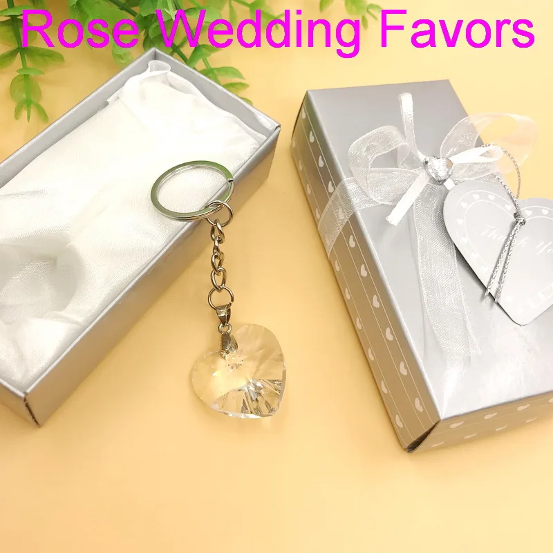 (6 шт./лот) Бесплатная доставка + брелок с хрустальным сердцем свадебные сувениры