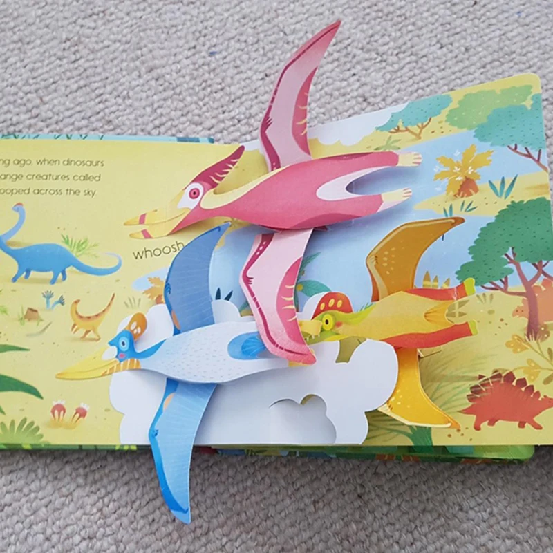 Развивающие 3d-книжки с откидным клапаном открытым отверстием динозавры