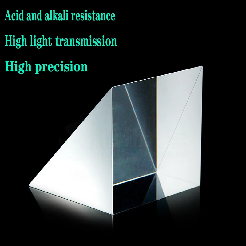 

Optical Glass Right Angle Reflecting 90X90X90MM Triangular Prism Right Angle External Reflecting Prism Inclined Plane Coated