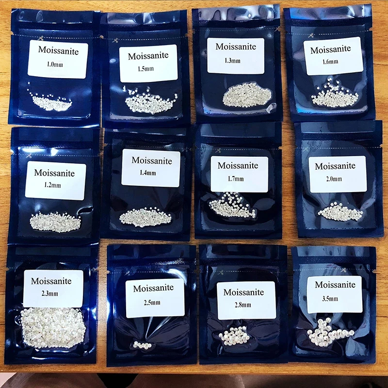 1 карат/Лот оптовая продажа камень Муассанит маленький размер 0 8 ~ 3 мм Белый
