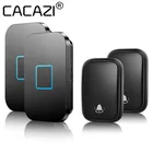 CACAZI 60 колокольчиков, 110 дБ, 5 громкость, Беспроводной Автономный дверной звонок без батареи требуемая Кнопка US EU UK AU штекер приемника 150 м Пульт дистанционного управления