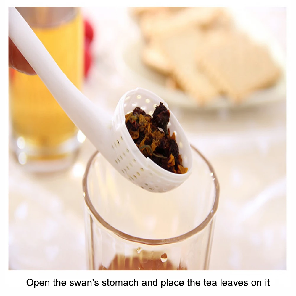 Новый маленький Лебедь чай фильтр сетка с отверстием пластик здоровье удобный