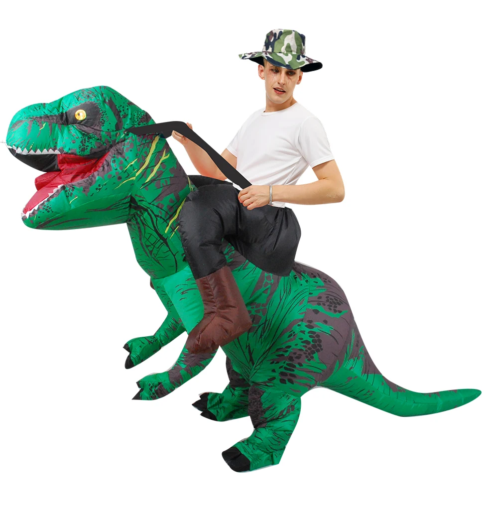 Взрослый ездить на T-REX надувной динозавр костюмы вечерние косплей костюм платье
