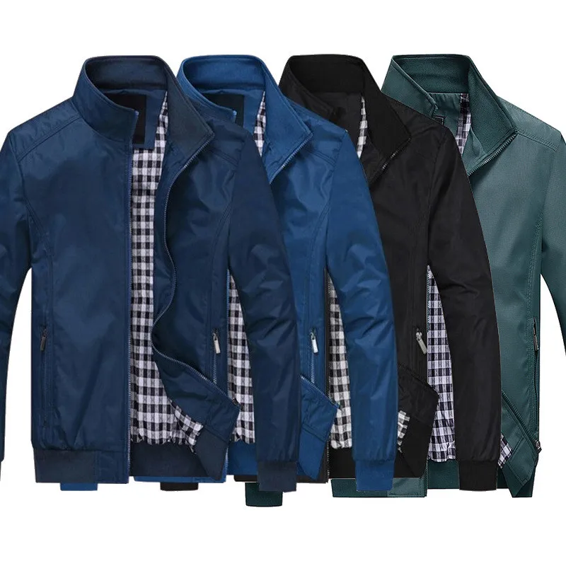 

New 2021 men's jackets singles youth stand-up collar masculine jacket spring and autumn casual business men's jacket jacket