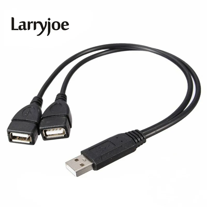 Larryjoe Новый USB 2 0 мужчина к двойной гнездовой разъем разветвитель концентратор