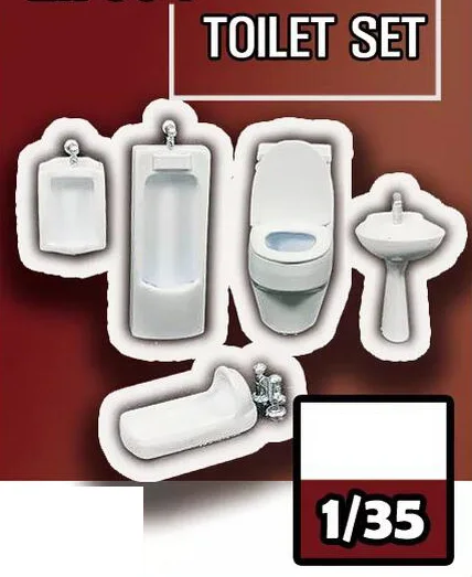 

1/35 Old toilet Set Resin figure Model kits Miniature gk Unassembly Unpainted