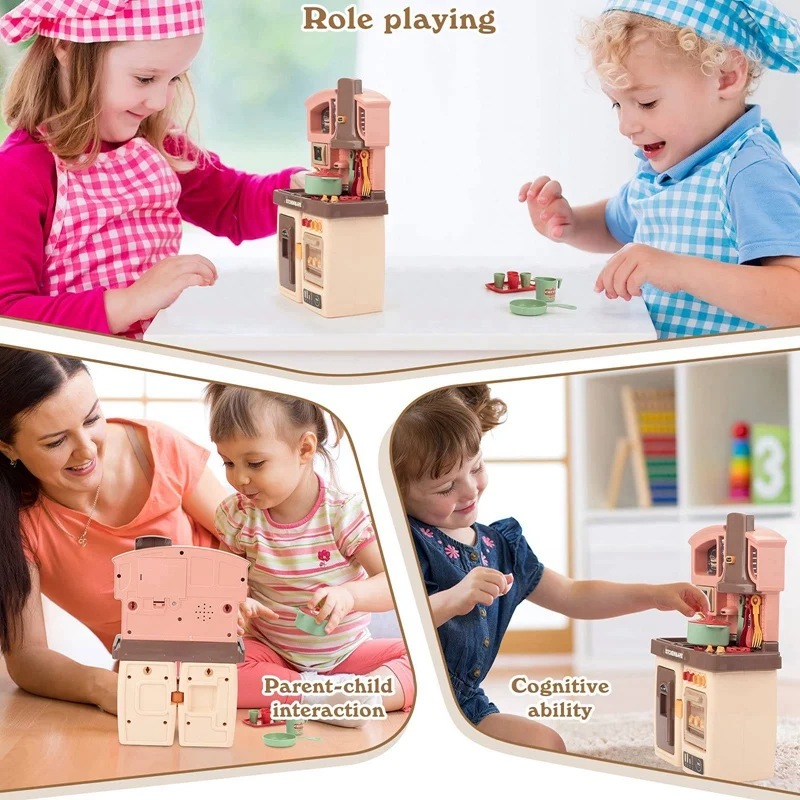 

Toddler Toys Play Kitchen Set Doll House Accessories Role Play Toy for Children Tableware Birthday Gift for Girl
