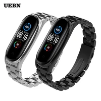uebn metal strap for xiaomi miband 5 replacement wrist strap stainless steel bracelet wristbands for xiaomi mi band 4