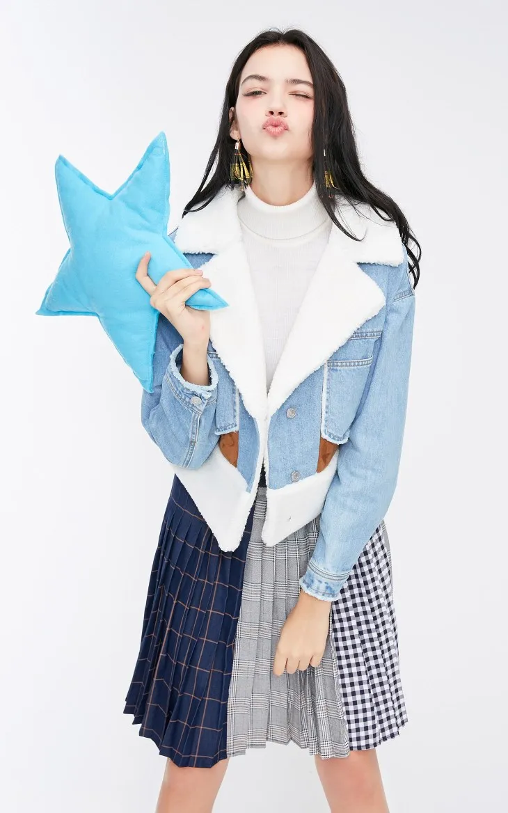 Vero Moda Новые поступления уличный стиль плед Сращивание трапециевидной формы плиссированная юбка | 318337518