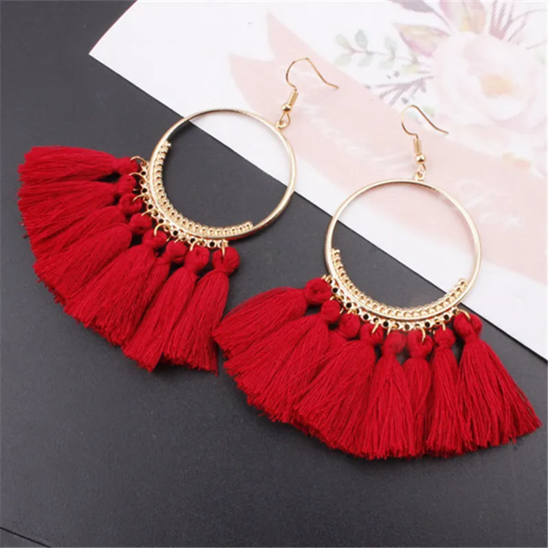 Promotion Women's Earring Bohemian Handmade Exaggerate Long Tassel Earrings For Women Jewelry Female Pendientes Brincos | Украшения и