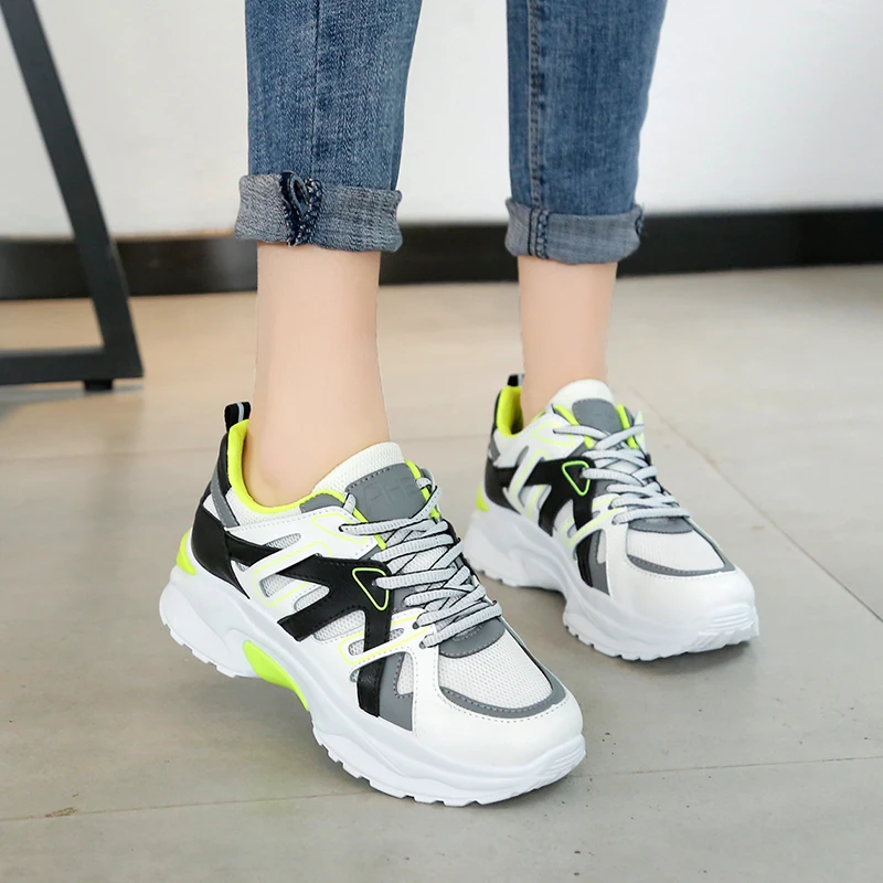 Спортивные женские кроссовки визуально увеличивающие рост дышащая женская