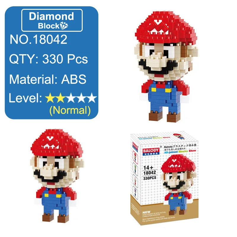 LOZ Mario Bros игрушечная фигурка модель Луиджи, Марио, Йоши строительные блоки японская игра аниматор игрушка для детей 9+ Подарочные игрушки