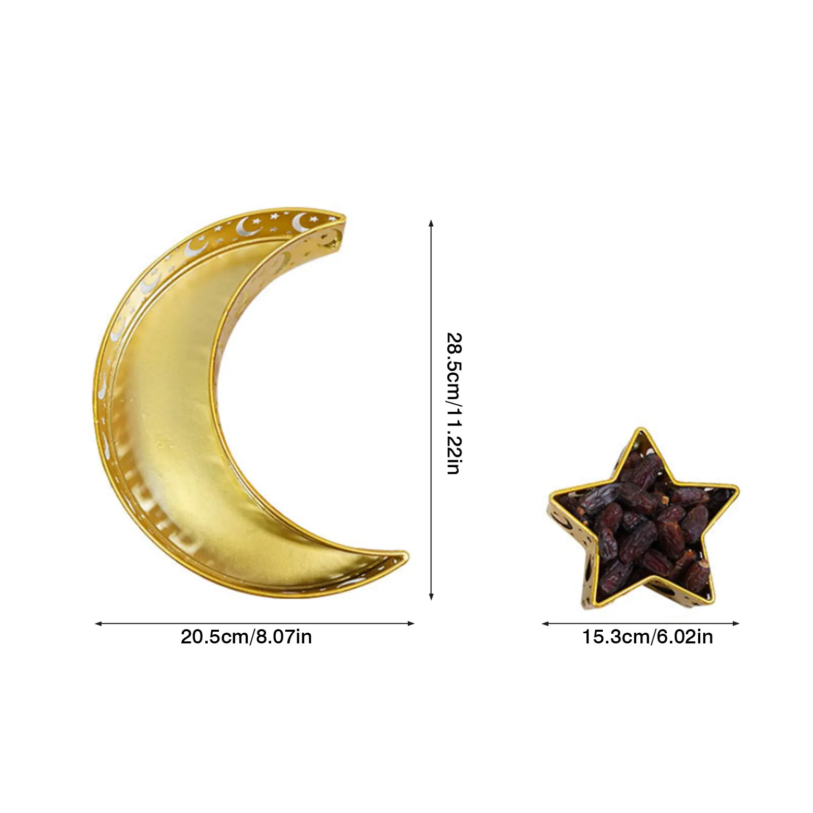 

Ramadan Moon Star Serving Tray Eid Mubarak Dessert Biscuits Storage Tableware Muslim Islamic Home Party Decor