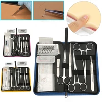111319pcs medical student surgical scissors tweezers debridement skin model suture needle course tool set suture practice kit