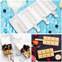 silicone ice cream mold diy homemade popsicle moulds freezer 4 cell big size ice cube tray popsicle barrel makers baking tools
