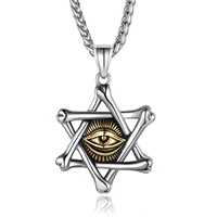 chainspro magen david star pendant with chain 555cm adjustable 316l stainless steelgold plated send gift box cp663