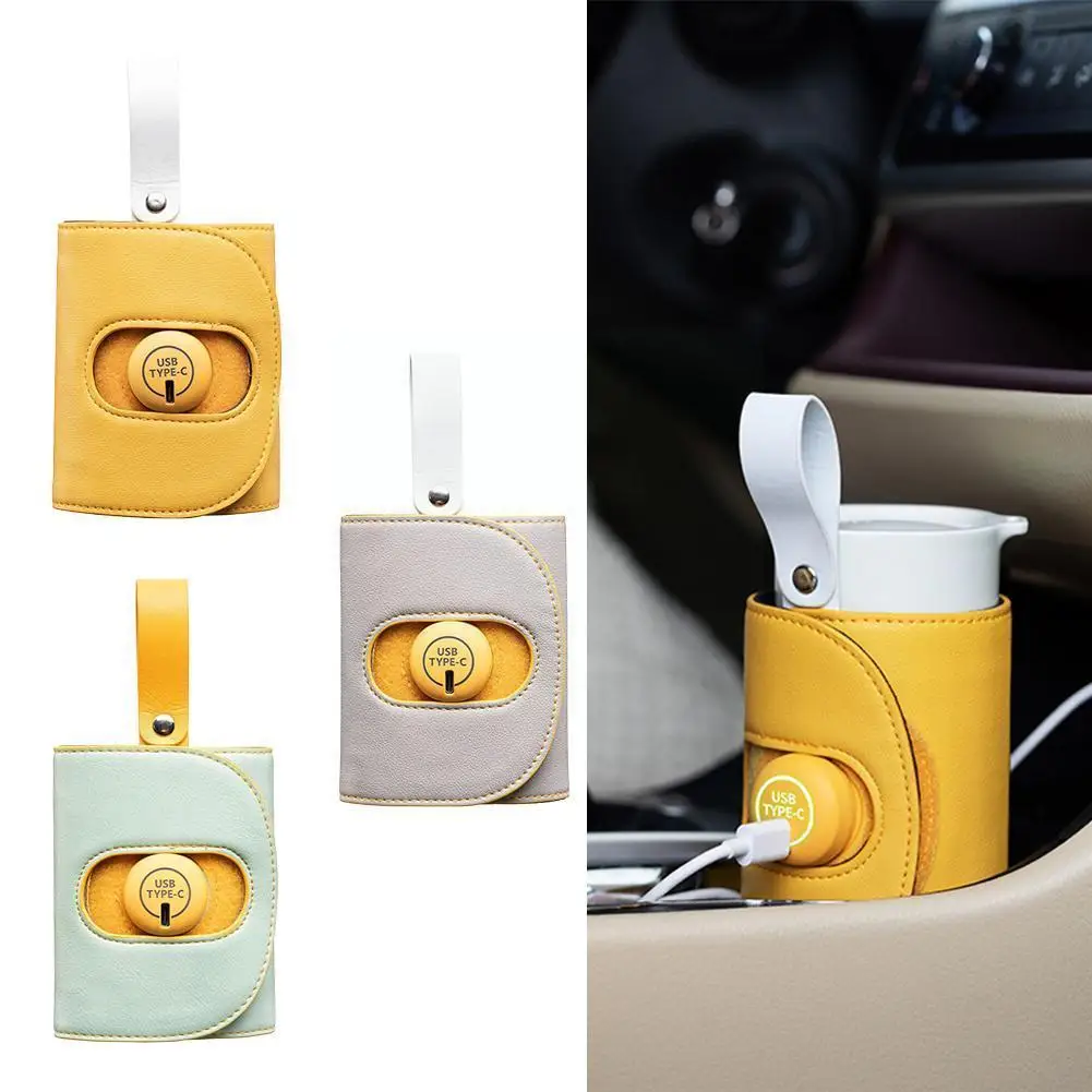 

Hand Warmer Usb Charging Gift Portable Heating Thermostat Cover Portable Feeding Bottle Insulation Cup Cover Water Leather I2k9