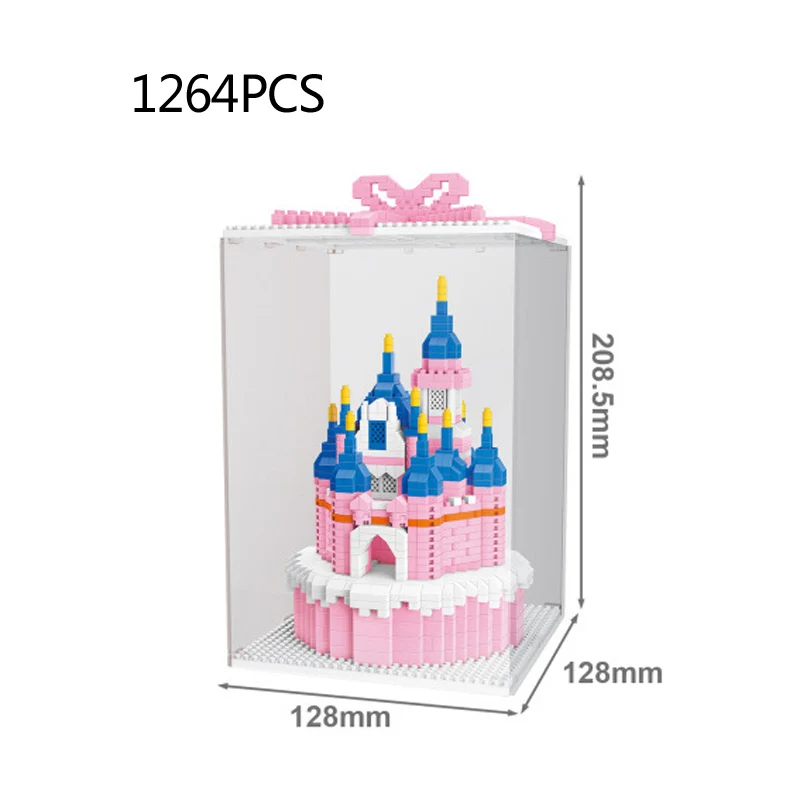 Сказочный замок с изображением голубого Кита вкусные пирожные микро Алмазный