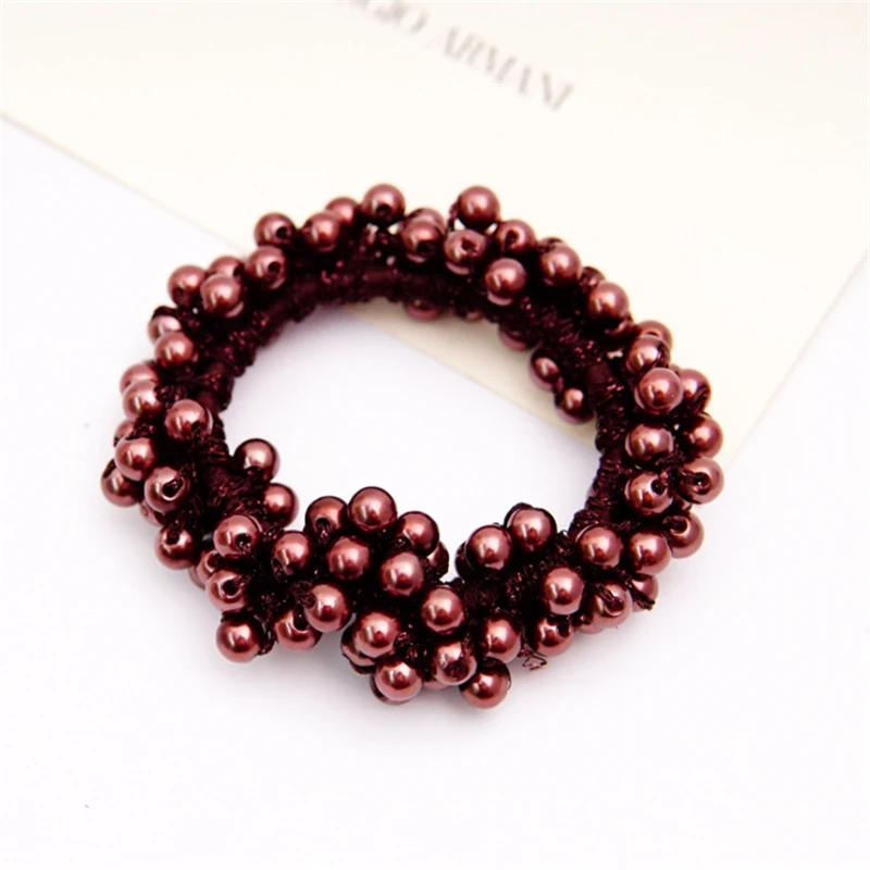 

Fashion Pearls Scrunchies for Girls Elastic Hair Bands Rubber Rope Headbands Hair Accessories