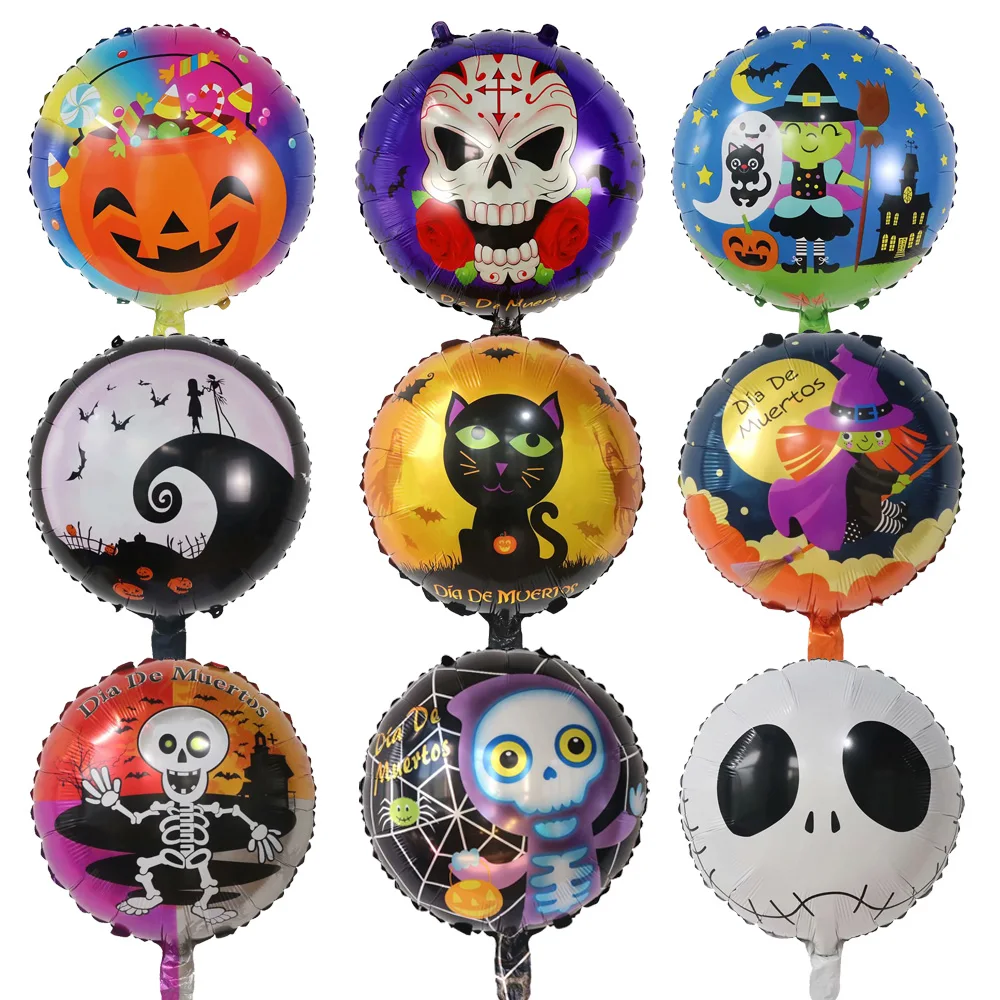

50Pcs Halloween Pumpkin Ghost Balloons Halloween Decorations Spider Foil Balloons Inflatable Bat Globos Halloween Party Supplies