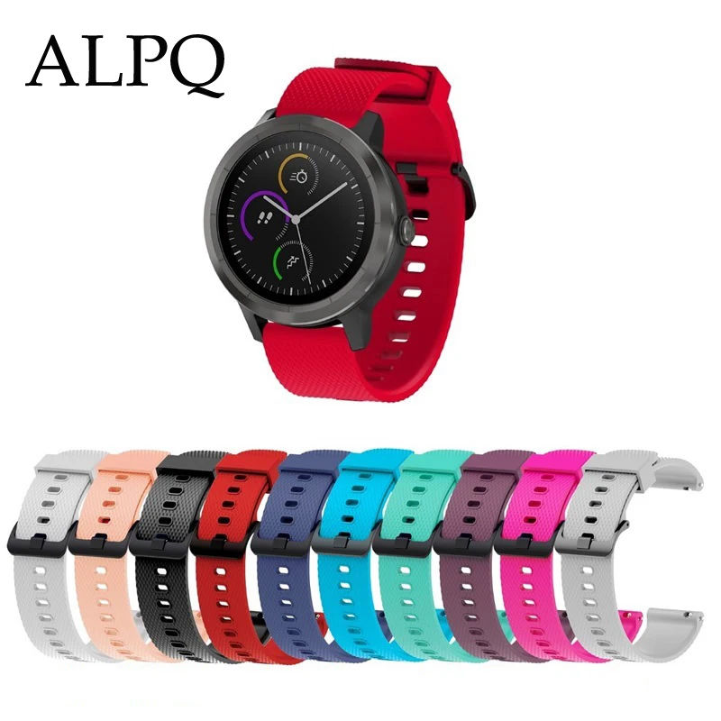 ALPQ 20 мм спортивный силиконовый ремешок для наручных часов сменный Garmin Vivoactive3 Vivomove