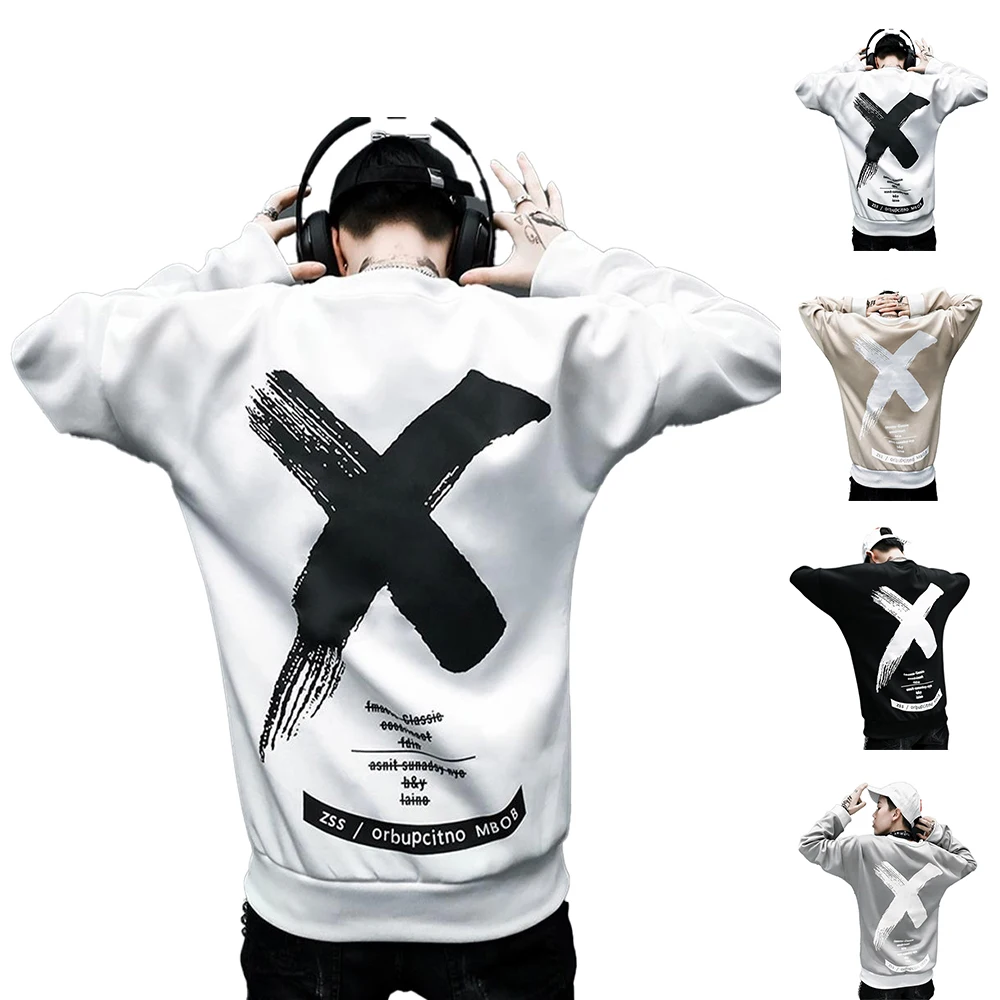 

Мужские пуловеры с длинным рукавом и принтом, зимний теплый пуловер с круглым вырезом, Осенние повседневные спортивные топы для бега