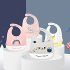 Детские нагрудники Водонепроницаемый силиконовый чехол с милыми картинками передник для кормления малыша новорожденных фартуки, детские нагрудники Регулируемый разных стилей нагрудники