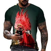 novelty animal fashion rooster 3d printed t shirt cock short sleeve funny chicken tees harajuku tops
