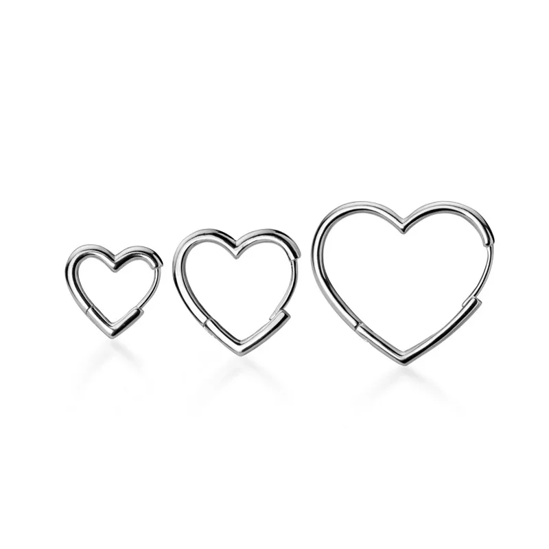 

925 Sterling Silver Love Heart Hoop Earrings for Women Fashion Elegant Ear Buckle Girlfriend Gift Valentines Femme S925 Jewelry