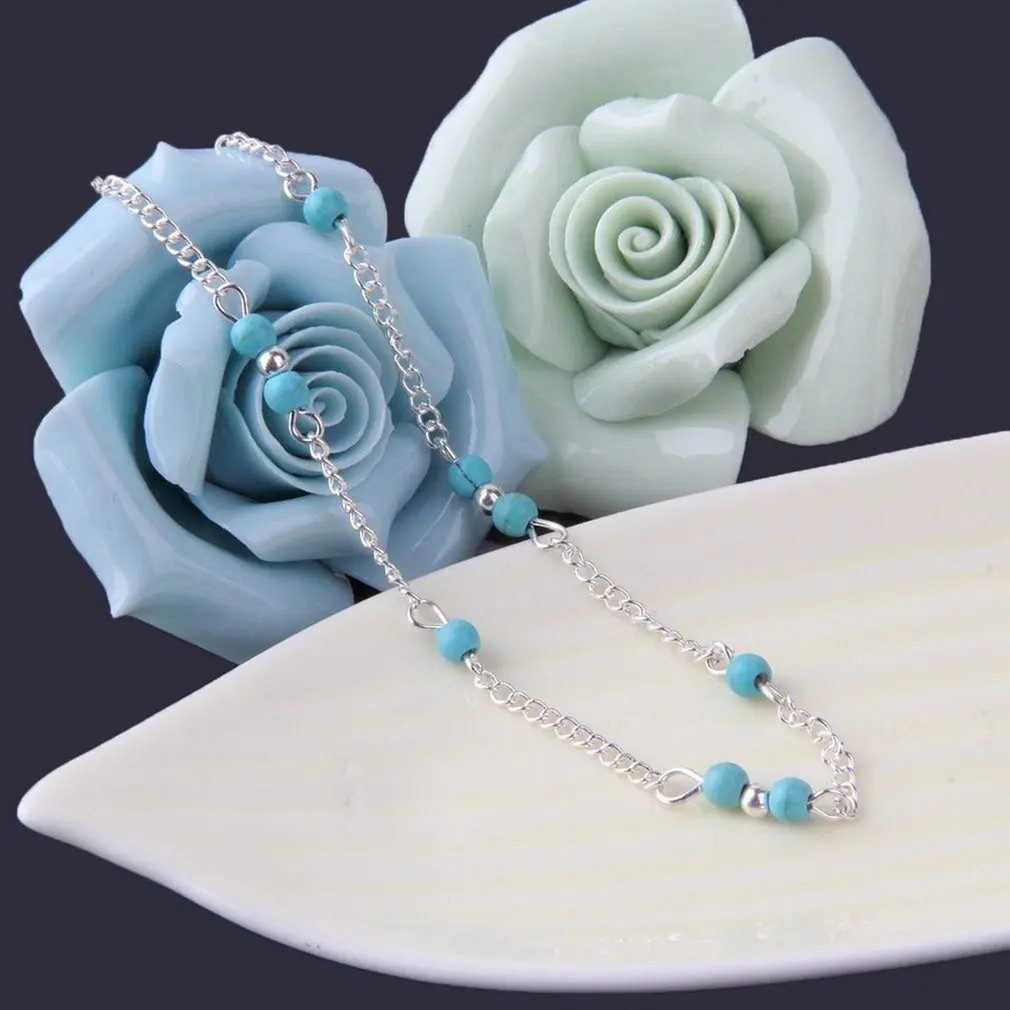 Женские Бусы из природного камня серебряный браслет ручной работы цепочка на