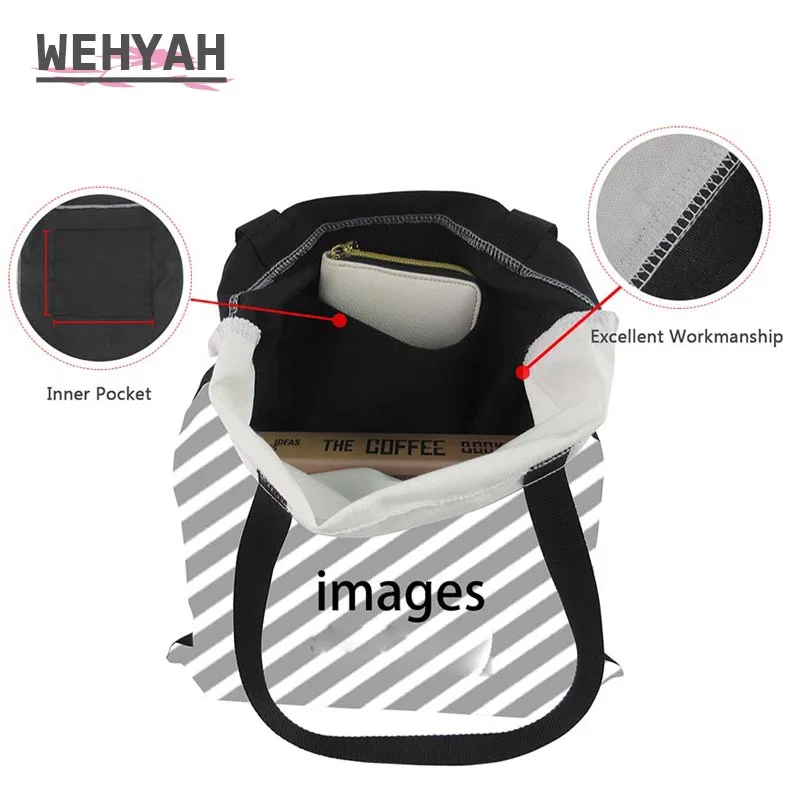 Wahyah 3D печать имитация джинсовой кошки сумки кошельки холщовая ручная сумка для