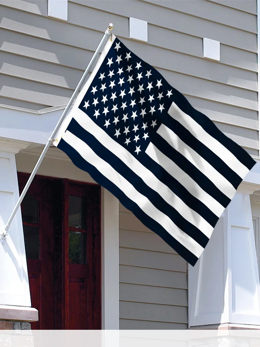 3x5 футов черный белый американский флаг яркий цвет устойчивый к УФ выцветанию