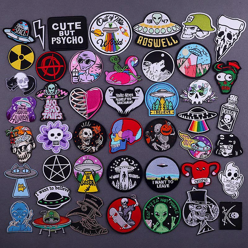 Нашивки с инопланетянином черепом НЛО нашивки для одежды утюгом на внешнем