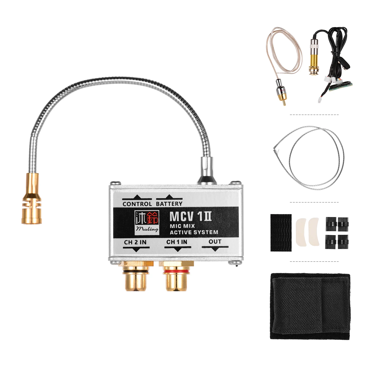 

muling MCV 1 ⅡActive Pickup Transducer System Microphone and Piezo Mix Pickup for Acoustic Folk Guitars Classical Guitars