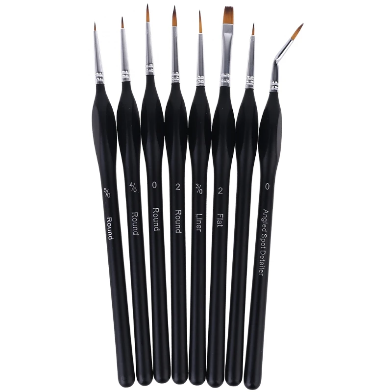 

8pcs/set Professional Nylon Brush Fine Hand Painted Hook Line Pen Watercolor Oil U4LD