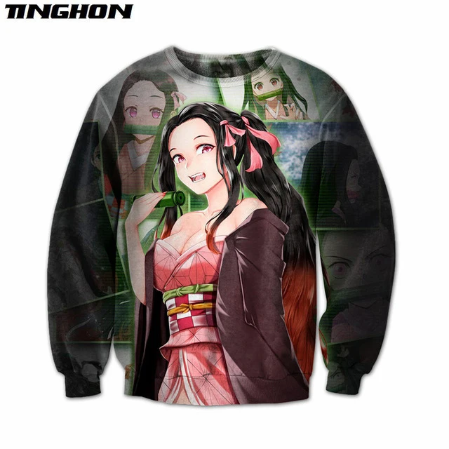 Толстовки Харадзюку манга хипстерская толстовка с капюшоном аниме камадо незуко