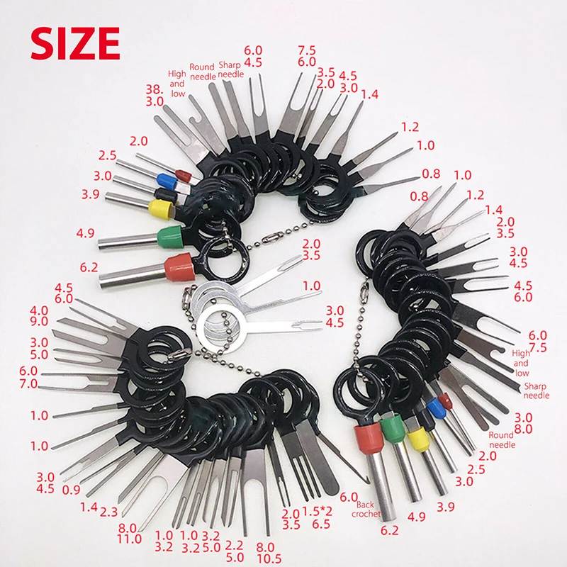 

60pcs Car Terminal Connector Removal Steel Repair Tool Extracting Stylus Set Wire Pin Extractor Release Tools Kit