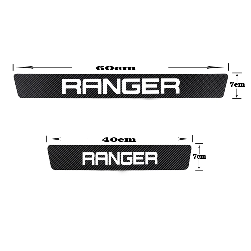 

4pcs/set Car Stickers Scuff Plate For Ford Ranger PU leather Auto Door Threshold Carbon Protector Accessories