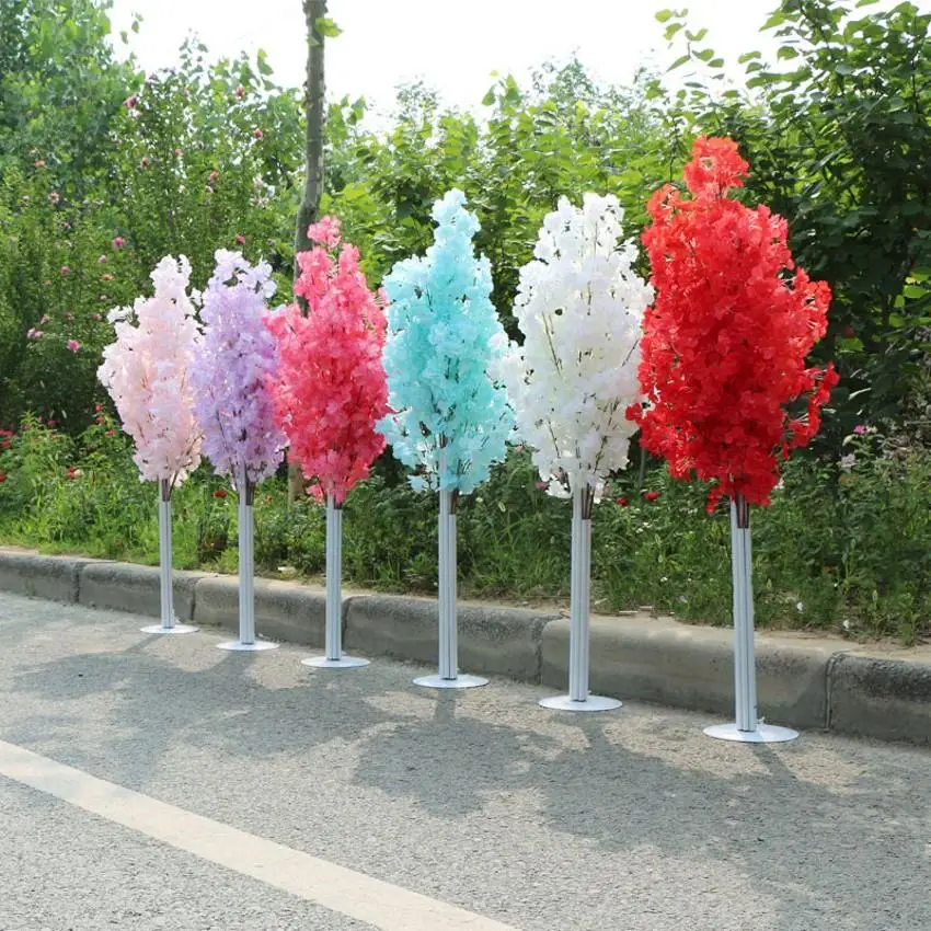 1.5M 5feet Height White Cherry Spring Plum Peach Blossom Flower Tree Roman Column Road Cited For Wedding Mall Opened Props