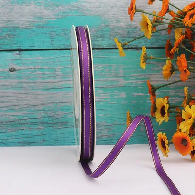 6mm Double Face Golden Edge Satin Red Ribbon for Preserved Fresh Flower Ball Gifts Decoration Party DIY Fabric Christmas Pack | Дом и сад