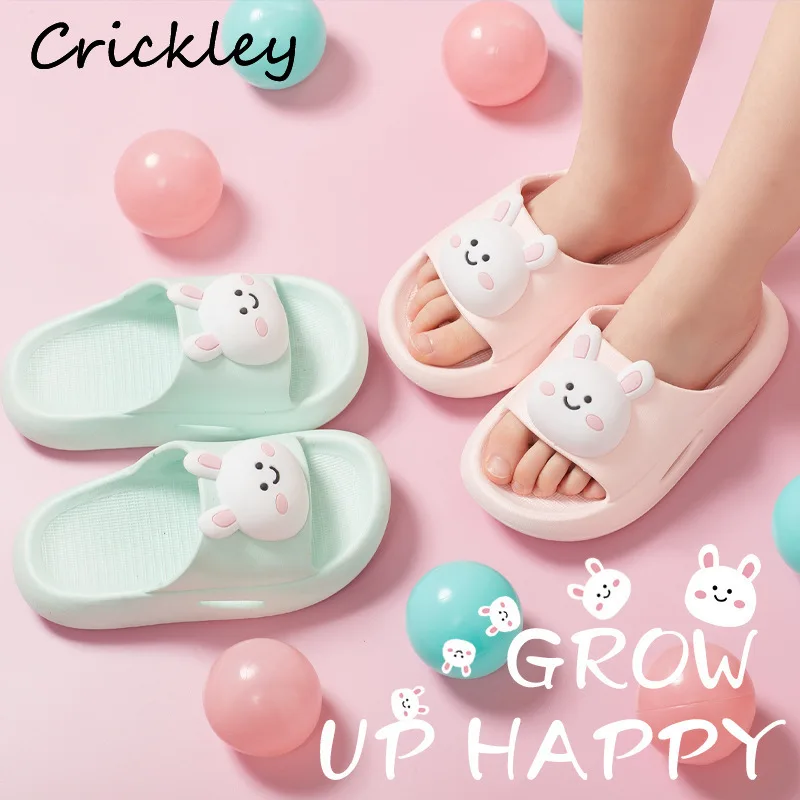 

Summer Cute Cartoon Bunny Brear Kids Slippers Animals Beach Shoes For Boys Girls Home Non Slip Toddler Children Indoor Shoes