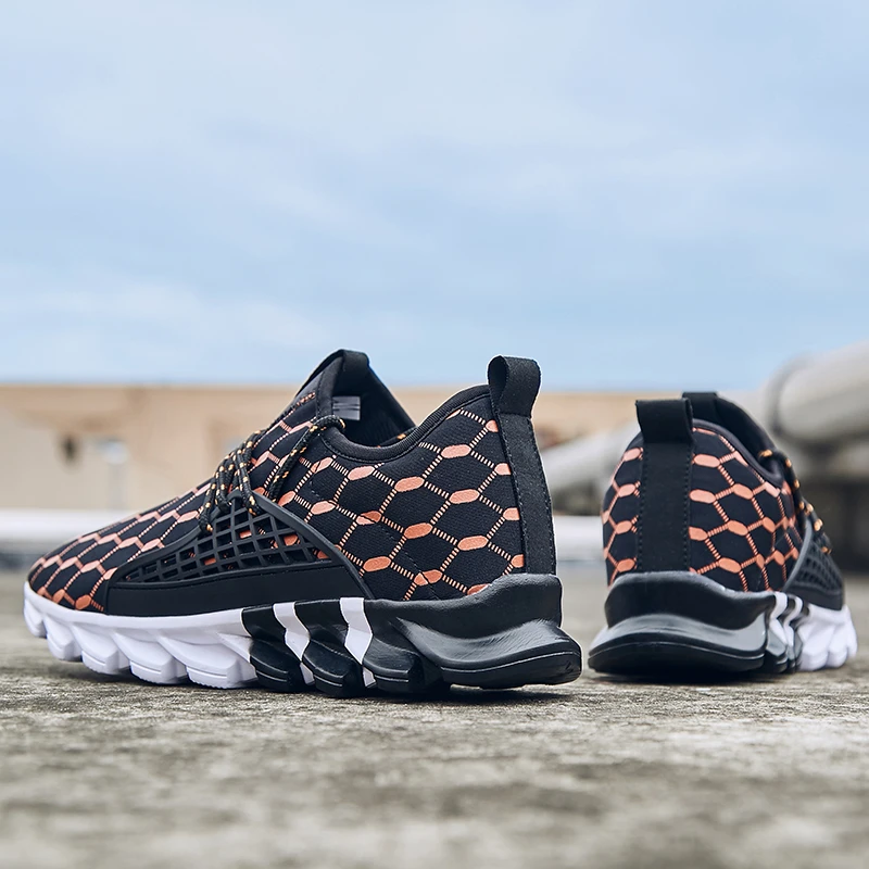 Кроссовки мужские сетчатые на шнуровке Вулканизированная подошва дышащие