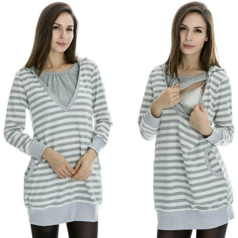 Одежда для грудного вскармливания осенне зимняя блузка модный джемпер с